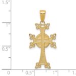 14K Polished and Textured Armenian Cross Pendant - Image 4