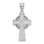 14k White Gold Celtic Cross Pendant - Image 3