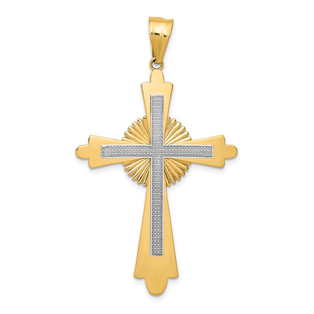 K5517.jpg 14k Two-Tone Polished Large Cross Pendant - Image 1