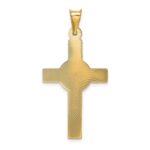 14k Polished Satin and Diamond-cut Crucifix Pendant - Image 3
