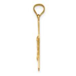 14k Polished Satin and Diamond-cut Crucifix Pendant - Image 2