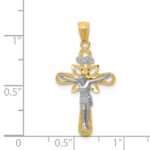 14K Two-tone and White Rhodium Small Passion Crucifix Pendant - Image 3