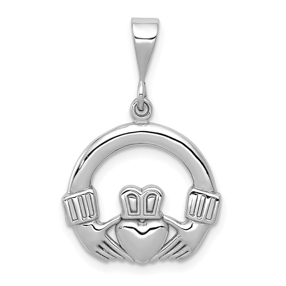 K558.jpg 14k White Gold Claddagh Charm - Image 1