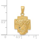 14K Polished Small Jesus Head With Crown Pendant - Image 3