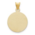 14K Polished Diamond-cut Solid Sagrado Corazon de Jesus Round Pendant - Image 4