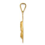 14K Polished Diamond-cut Solid Sagrado Corazon de Jesus Round Pendant - Image 2