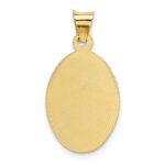14K Polished Diamond-cut Corpus Oval Pendant - Image 3