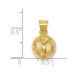 14K Polished Diamond-cut Corpus Circle Pendant - Image 4