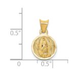 14K Polished Diamond-cut Semi-solid Our Lady Of Guadalupe Round Pendant - Image 3