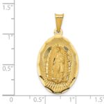 14K Polished Diamond-cut Solid Our Lady Of Guadalupe Oval Pendant - Image 3