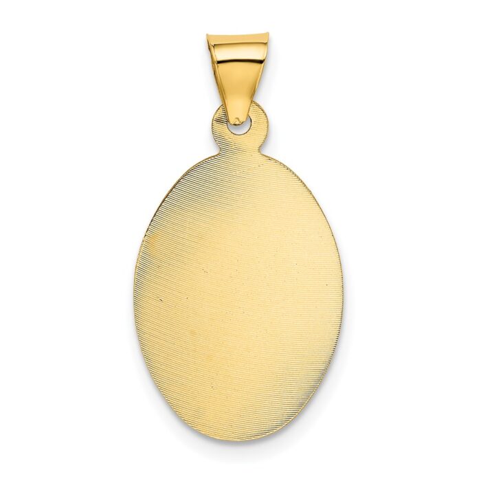 14k Polished and Satin Solid Our Lady of Guadalupe Oval Pendant ...