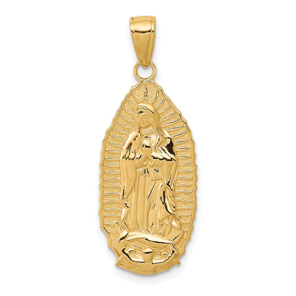 K5645.jpg 14k Polished and Satin Solid Our Lady of Guadalupe Pendant - Image 1