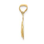 14K with Rose and White Rhodium Diamond-cut Baptism Round Pendant - Image 2