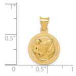 14k Polished and Diamond-cut Baptism Round Pendant - Image 3