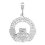 14k White Gold Claddagh Pendant - Image 3