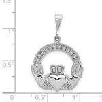 14k White Gold Claddagh Pendant - Image 4