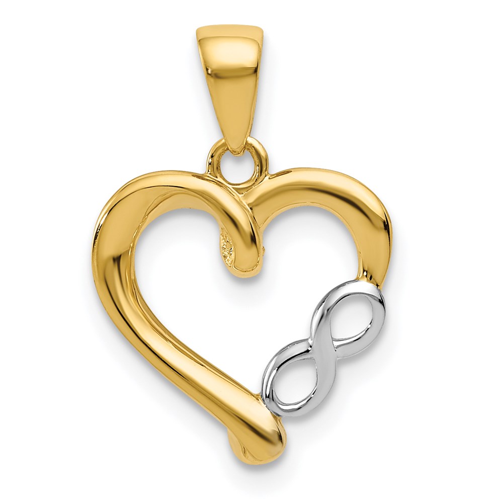 K5873.jpg 14K and White Rhodium Infinity Heart Pendant - Image 1