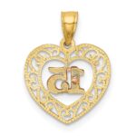 14k Two-tone Diamond-cut 15 Pendant - Image 3