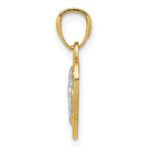 14k and White Rhodium Polished Guardian Angel in Heart Pendant - Image 2