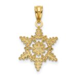 14k Diamond-cut Polished Snowflake Pendant - Image 3