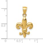14k Polished Fleur de Lis Pendant - Image 4