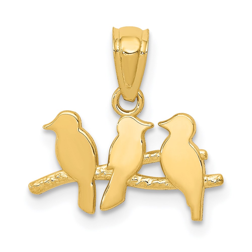 K5991.jpg 14k Polished Three Birds on a Branch Pendant - Image 1