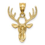 14k Polished Deer Head Pendant - Image 4