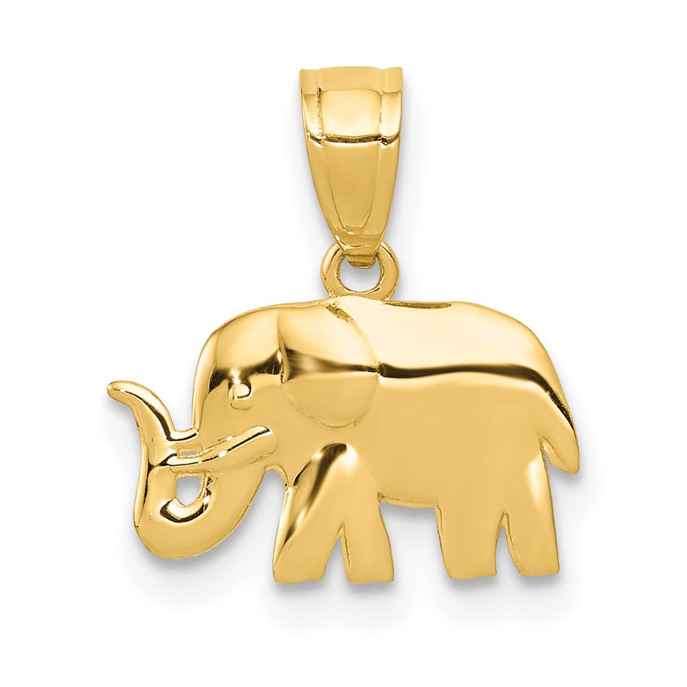 K6014.jpg 14k Polished Elephant Pendant - Image 1