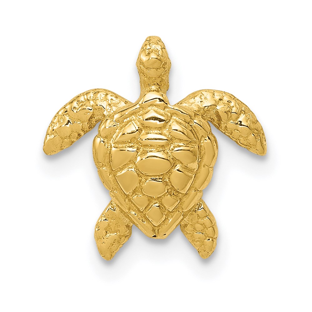 K6031.jpg 14k Polished Small Sea Turtle Chain Slide - Image 1