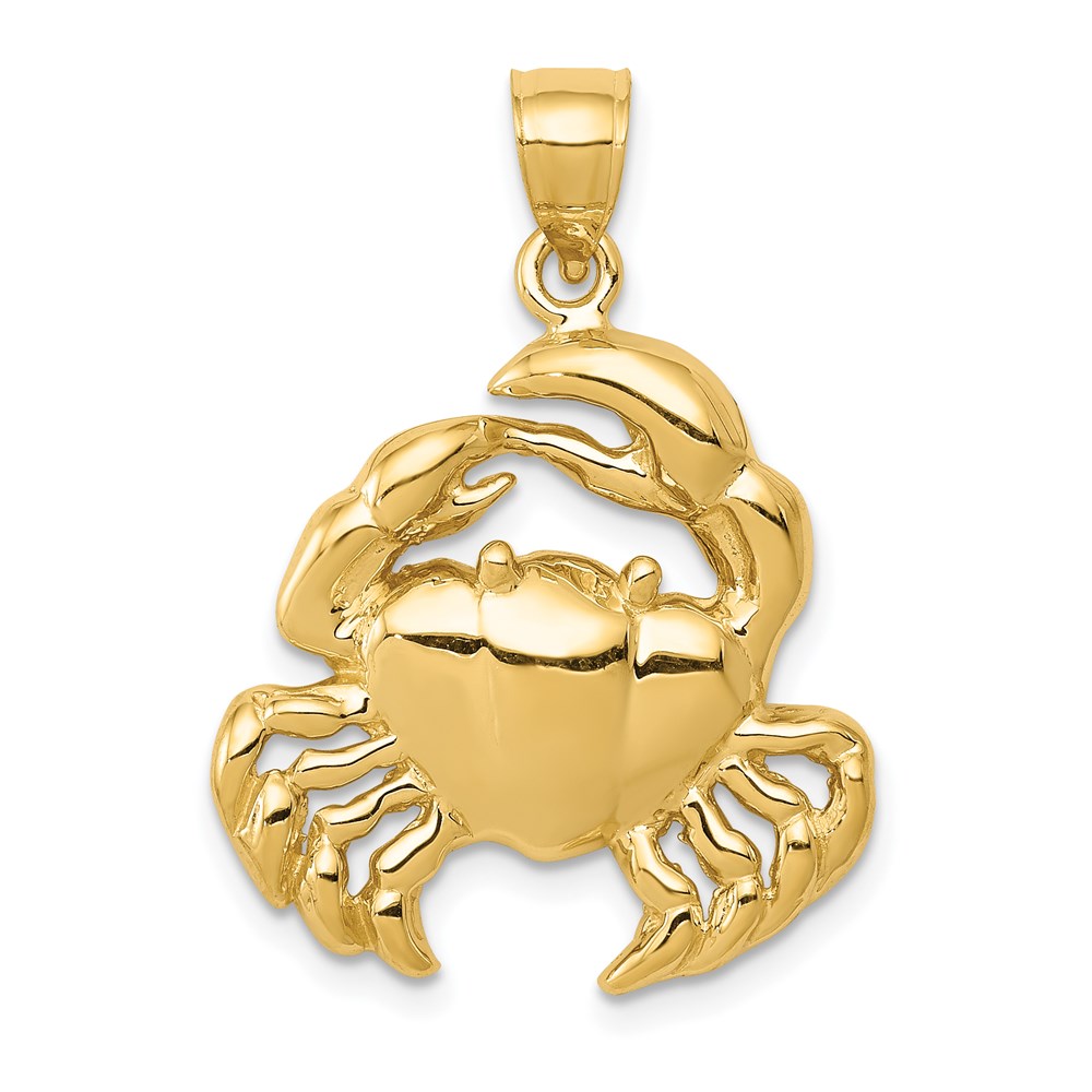 K6040.jpg 14k Polished Crab Pendant - Image 1