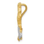 14k and White Rhodium Satin Diamond-cut Mermaid Omega Slide - Image 2