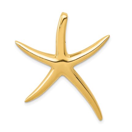 14k Large Polished Starfish Omega Slide
