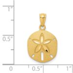 14k Satin Diamond-cut Sand Dollar Pendant - Image 4