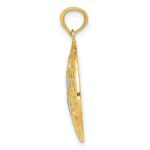 14k with White Rhodium Diamond-cut Polished Sand Dollar Pendant - Image 2