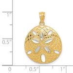 14k with White Rhodium Diamond-cut Polished Sand Dollar Pendant - Image 4