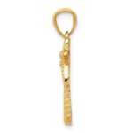 14k Textured Polished Palm Tree Pendant - Image 2