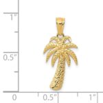 14k Textured Polished Palm Tree Pendant - Image 4