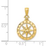 14k Diamond-cut Polished Compass Pendant - Image 4