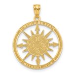 14K Satin / Polished I WOULD BE LOST WITHOUT YOU Compass Pendant