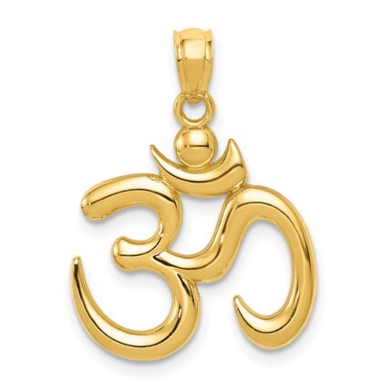 14k Polished Om Symbol Pendant