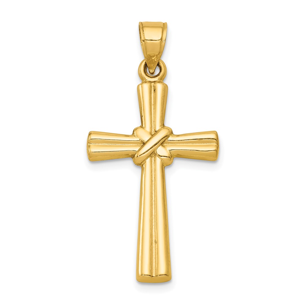 K6163.jpg 14k Hollow -X- Center Cross Pendant - Image 1