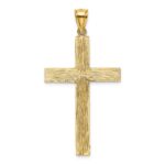 14k Polished and Textured Diamond-cut Latin Cross Pendant - Image 3