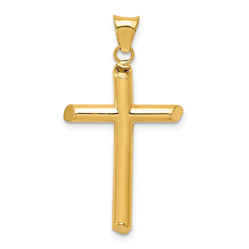 K6178.jpg 14k Polished Tube Cross Pendant - Image 1