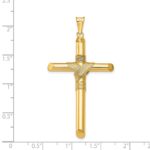 14K Polished with Center Wrap Tube Cross Pendant - Image 4