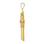 14K Polished with Center Wrap Tube Cross Pendant - Image 2