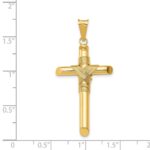 14K Polished with Center Wrap Tube Cross Pendant - Image 4