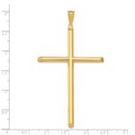 14k Extra Large Polished Tube Cross Pendant - Image 4