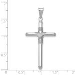 14K White Gold with Center Wrap Tube Cross Pendant - Image 4