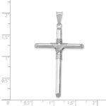 14K White Gold with Center Wrap Tube Cross Pendant - Image 4