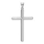14k White Gold Polished Tube Cross Pendant - Image 3